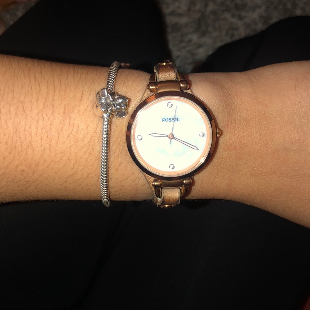 Leather fossil watch